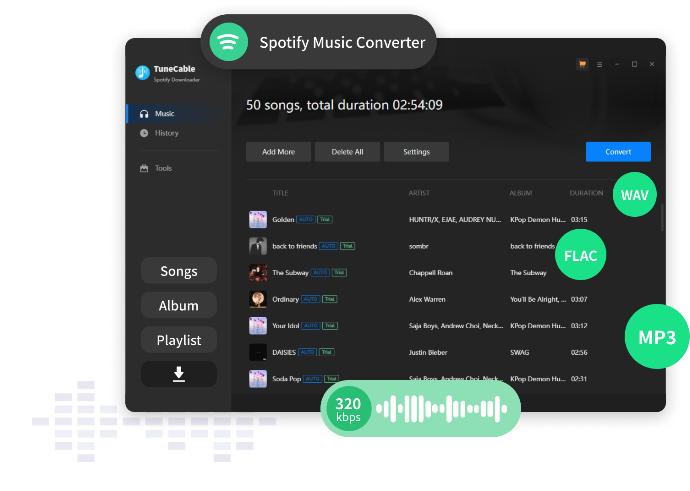 TuneMobie Spotify Converter Interface